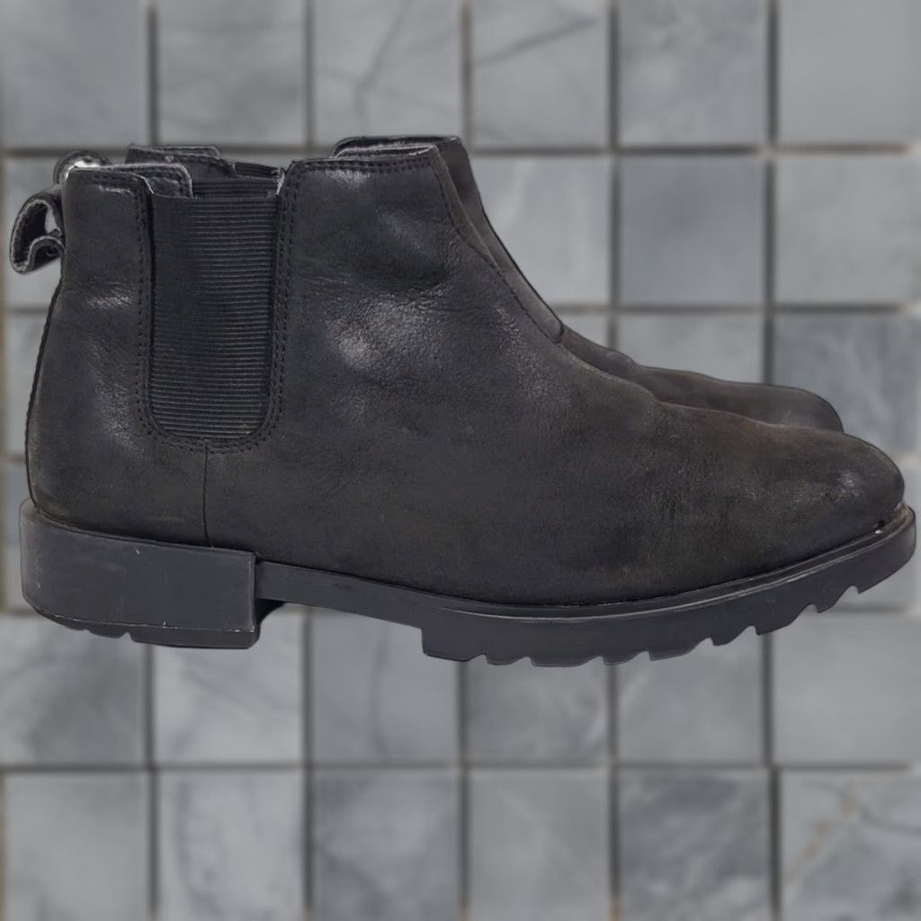SOREL Sorel Emelie II Womens Chelsea Boots Black Leather Waterproof Size 8.5 US 39.5 Size US 9 / IT 39 - 1 Thumbnail
