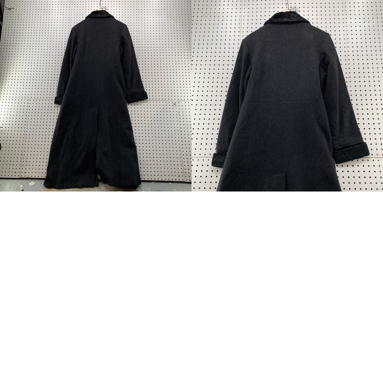 Vintage VINTAGE John Caruana Merino Wool Coat Womens 14 Black USA Overcoat Faux Fur Trim Jacket/Coat Long Wool Solid Button Winter Fall Womens Size XL / US 12-14 / IT 48-50 - 9 Thumbnail