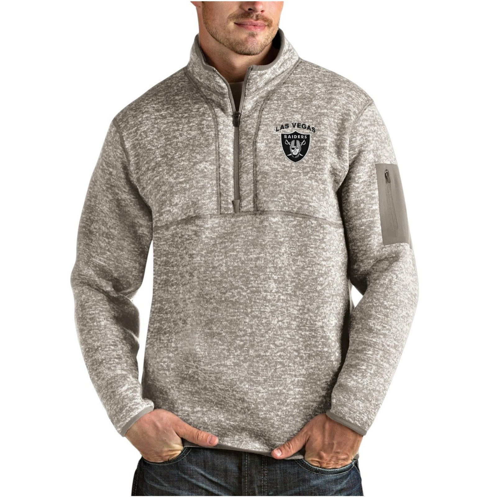Antigua Antigua Oakland Raiders NFL 1/4 Zip Fleece Cream Size Medium Size US M / EU 48-50 / 2 - 1 Thumbnail