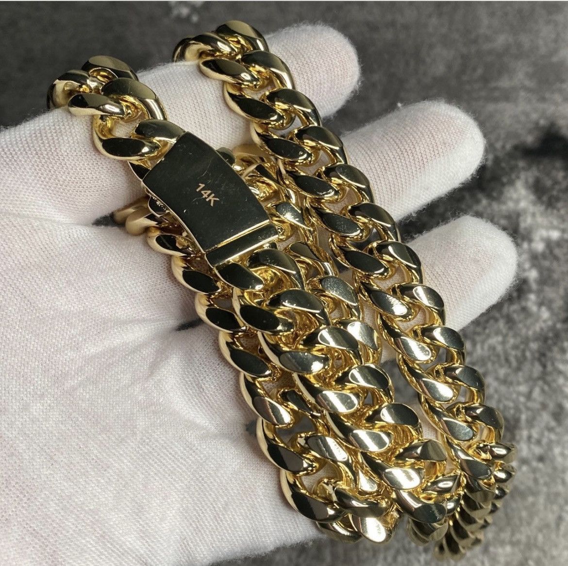 Other 14k Gold Plated Cuban Chain with 5Acz Iced Out Diamond Clasp Size ONE SIZE - 3 Thumbnail