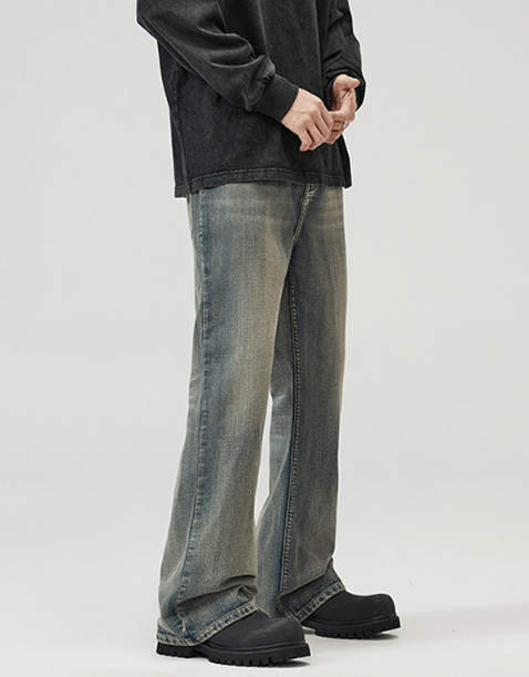 Japanese Brand American high street washed loose flared distressed jeans Size US 32 / EU 48 - 3 Thumbnail