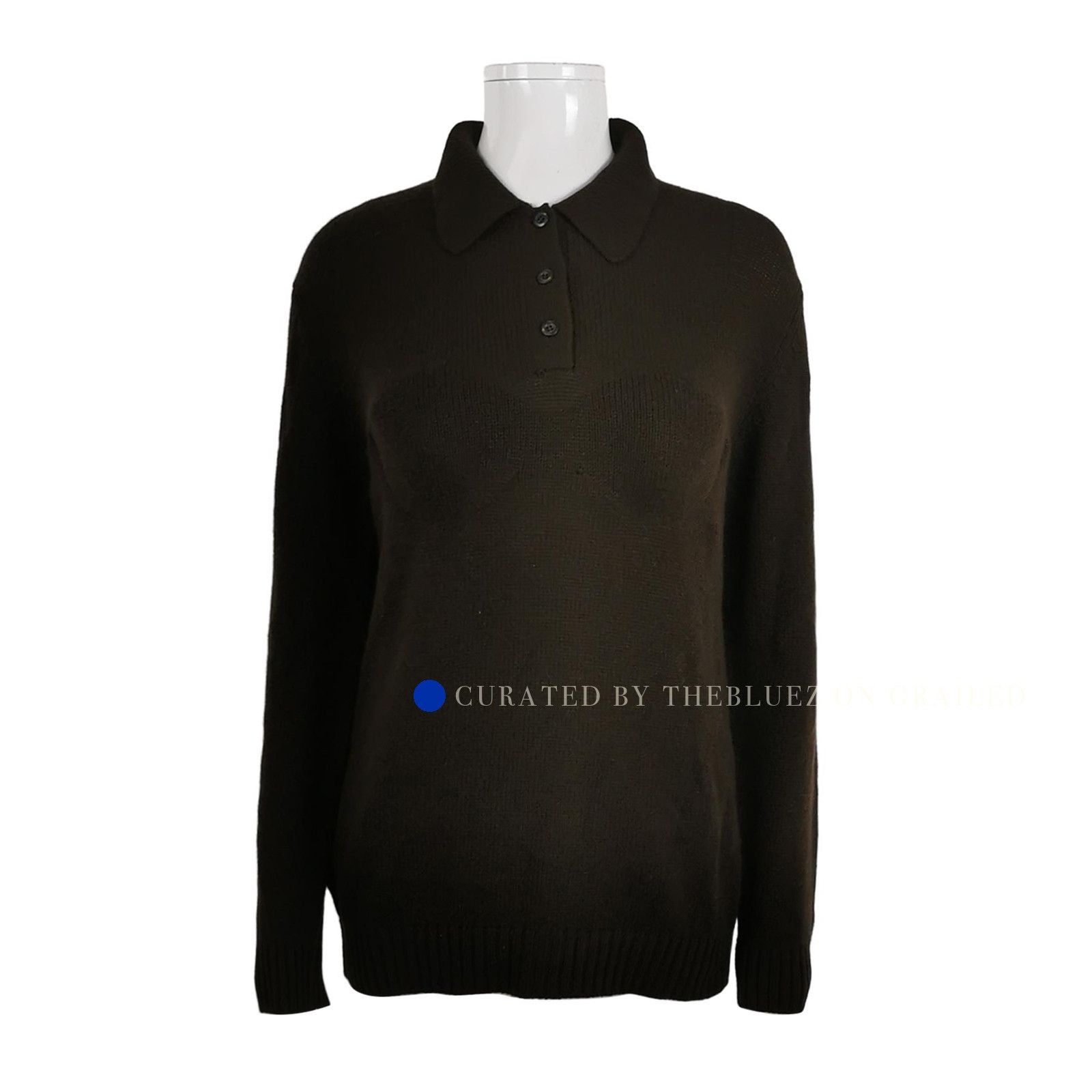Prada Cashmere Polo Sweater in Brown, Size XS Size US XS / EU 42 / 0 - 1 Thumbnail