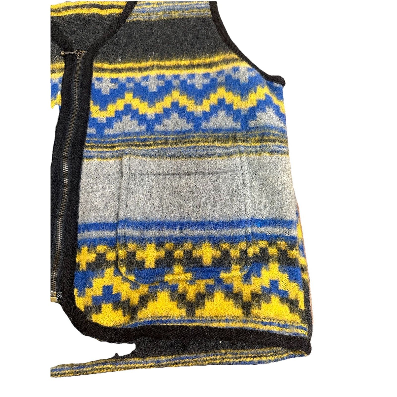 Handmade Vintage Wool Vest Aztec Western Native Cowboy Tribal Jacket Size US M / EU 48-50 / 2 - 2 Thumbnail