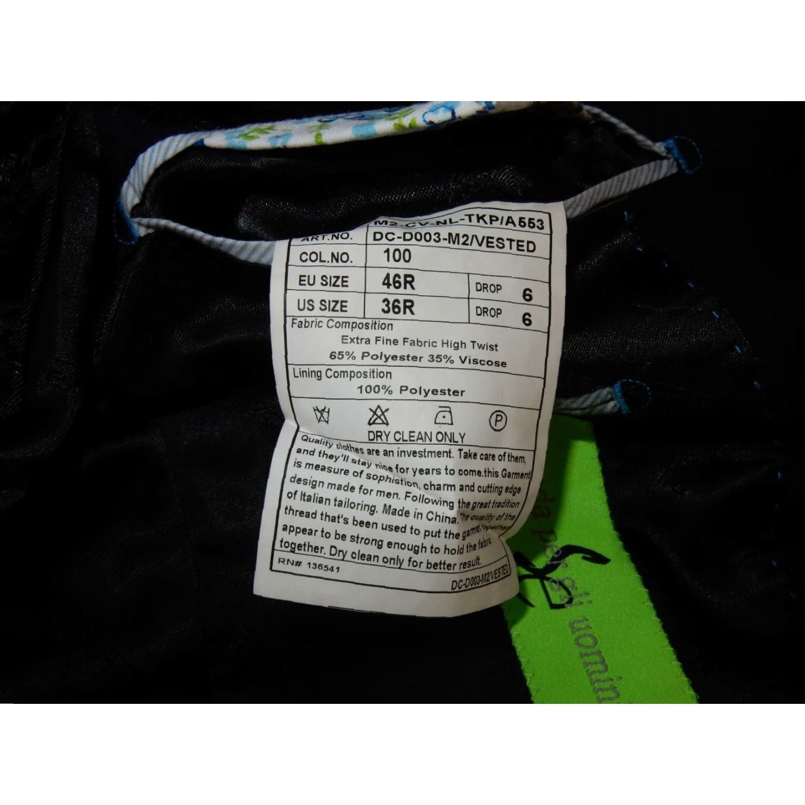 Salvatore Ferragamo Salvatore Exte Men's Blazer Sport Coat Jacket Size 46 EUR/36 US Black Polyester&Viscose Regular Men 1 Piece Size 46R - 6 Thumbnail