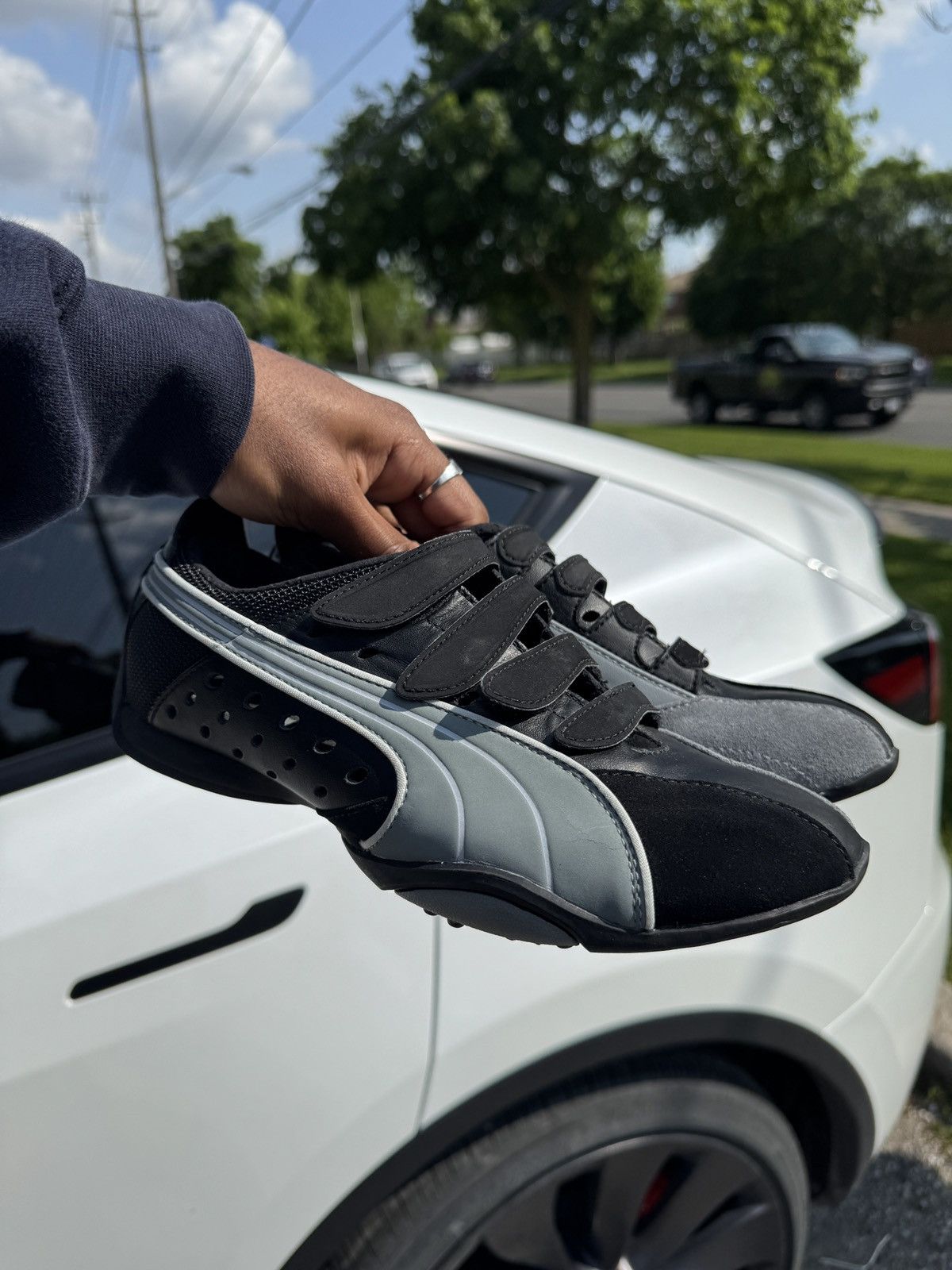 Puma Vintage Puma Y2K Velcro Black Grey Mostro Speedcat Sneakers Size US 5.5 / IT 35.5 - 5 Thumbnail