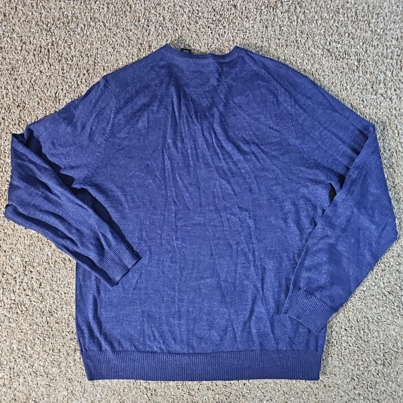 Calvin Klein Calvin Klein XL 100% Merino Wool Vneck Sweater Size US XL / EU 56 / 4 - 7 Thumbnail