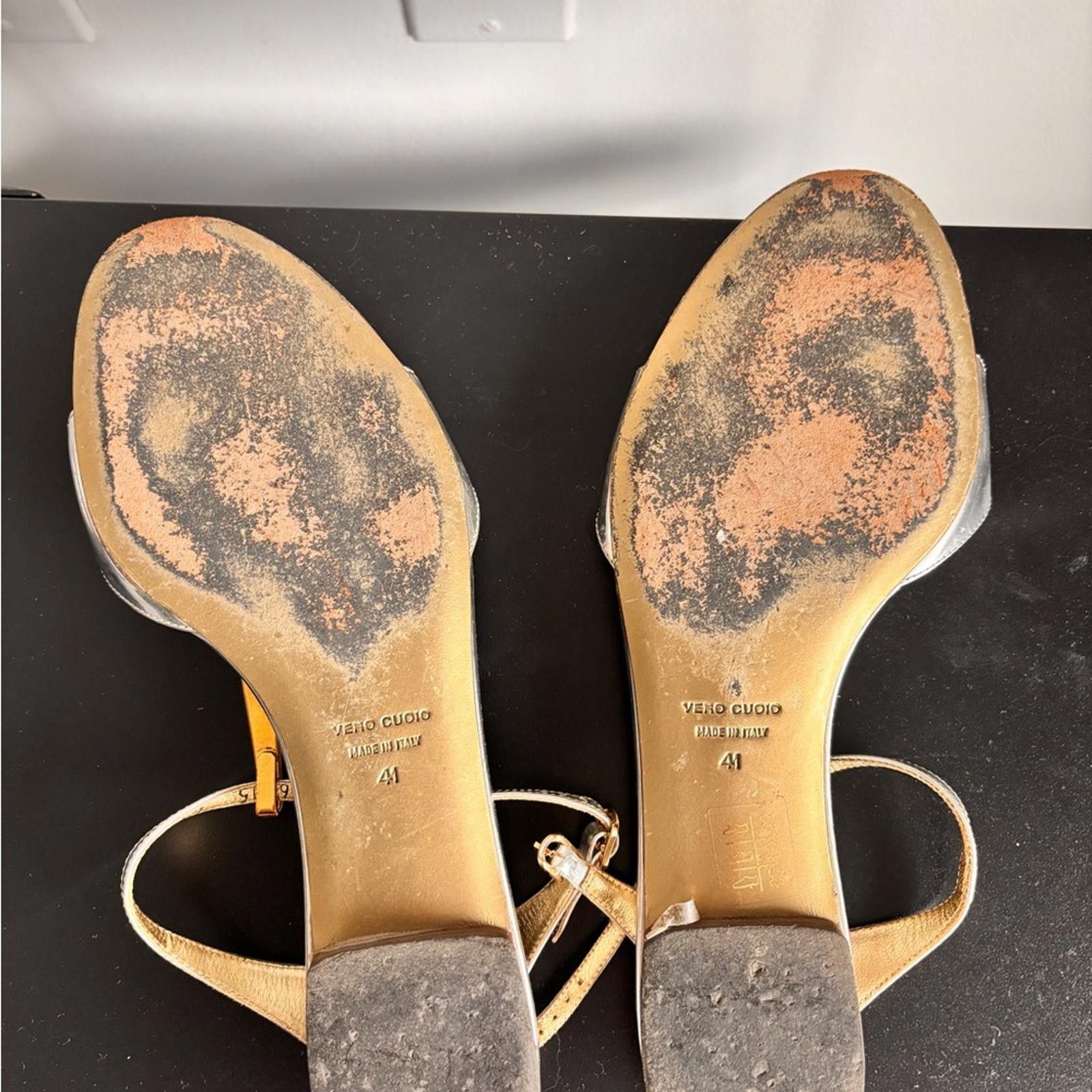 Dolce & Gabbana Vintage Dolce & Gabbana Vero Cuoio Metallic Sandels Size US 10 / IT 40 - 2 Thumbnail