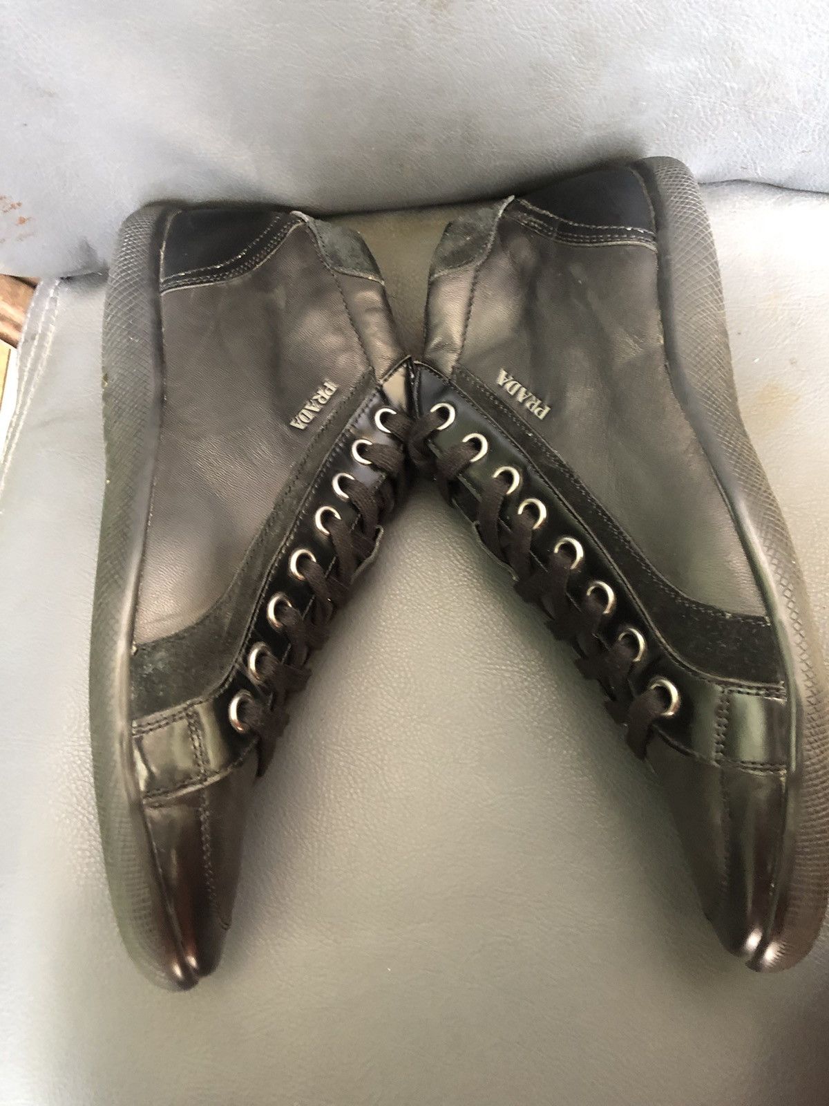 Prada Prada Blavk Calfskin Leather Men’s Sneakers Size 8.5 Size US 8.5 / EU 41-42 - 12 Thumbnail