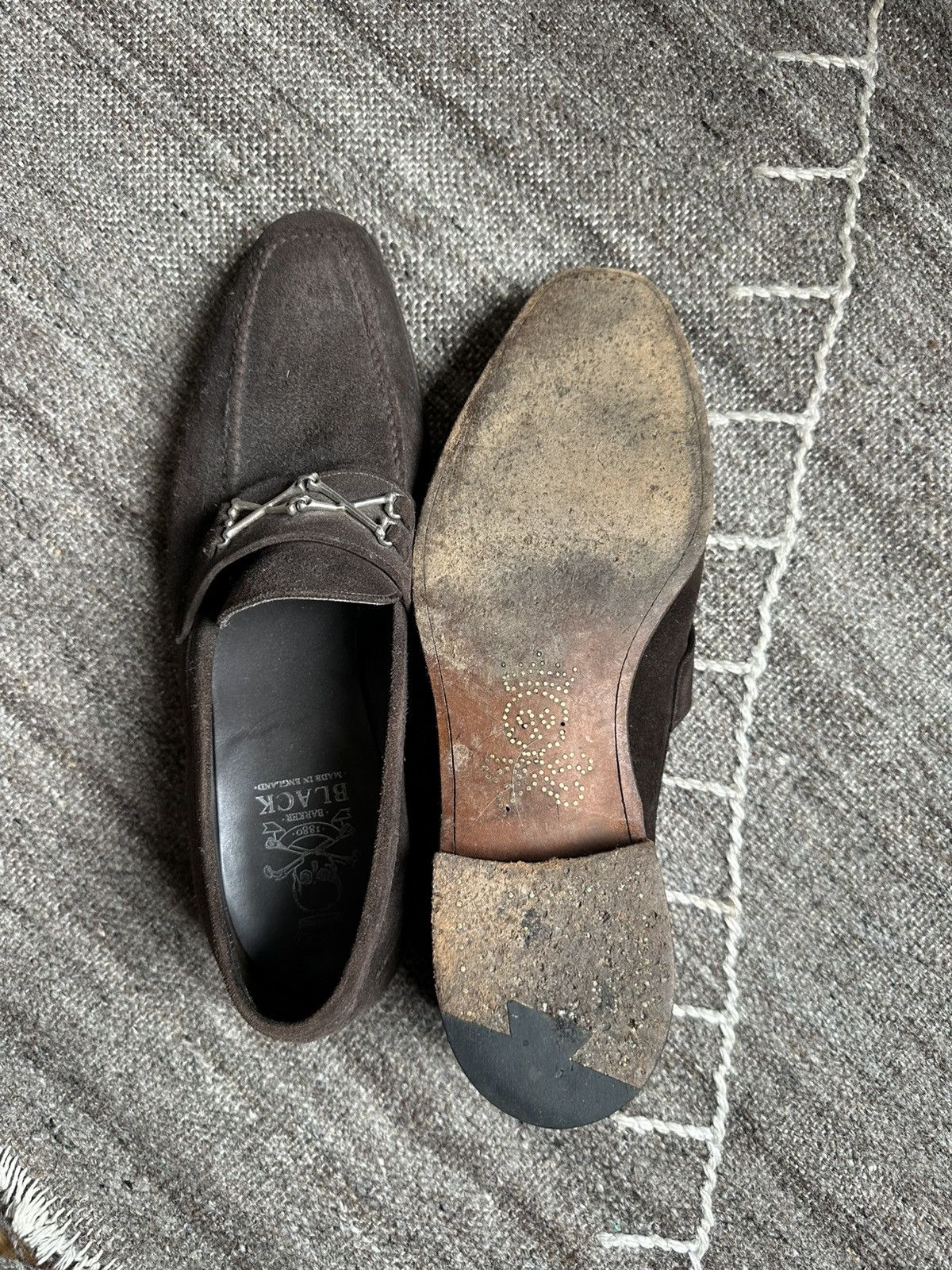 Barker Black Barker Black Bone Loafers - Brown Suede Size US 10.5 / EU 43-44 - 6 Thumbnail