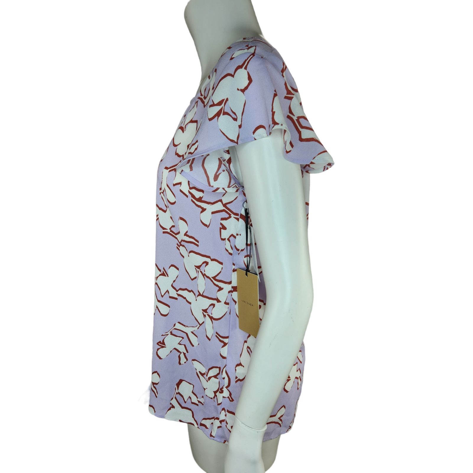 Other Halogen Purple Charlie Floral Back Blouse Women XS Size XS / US 0-2 / IT 36-38 - 4 Thumbnail