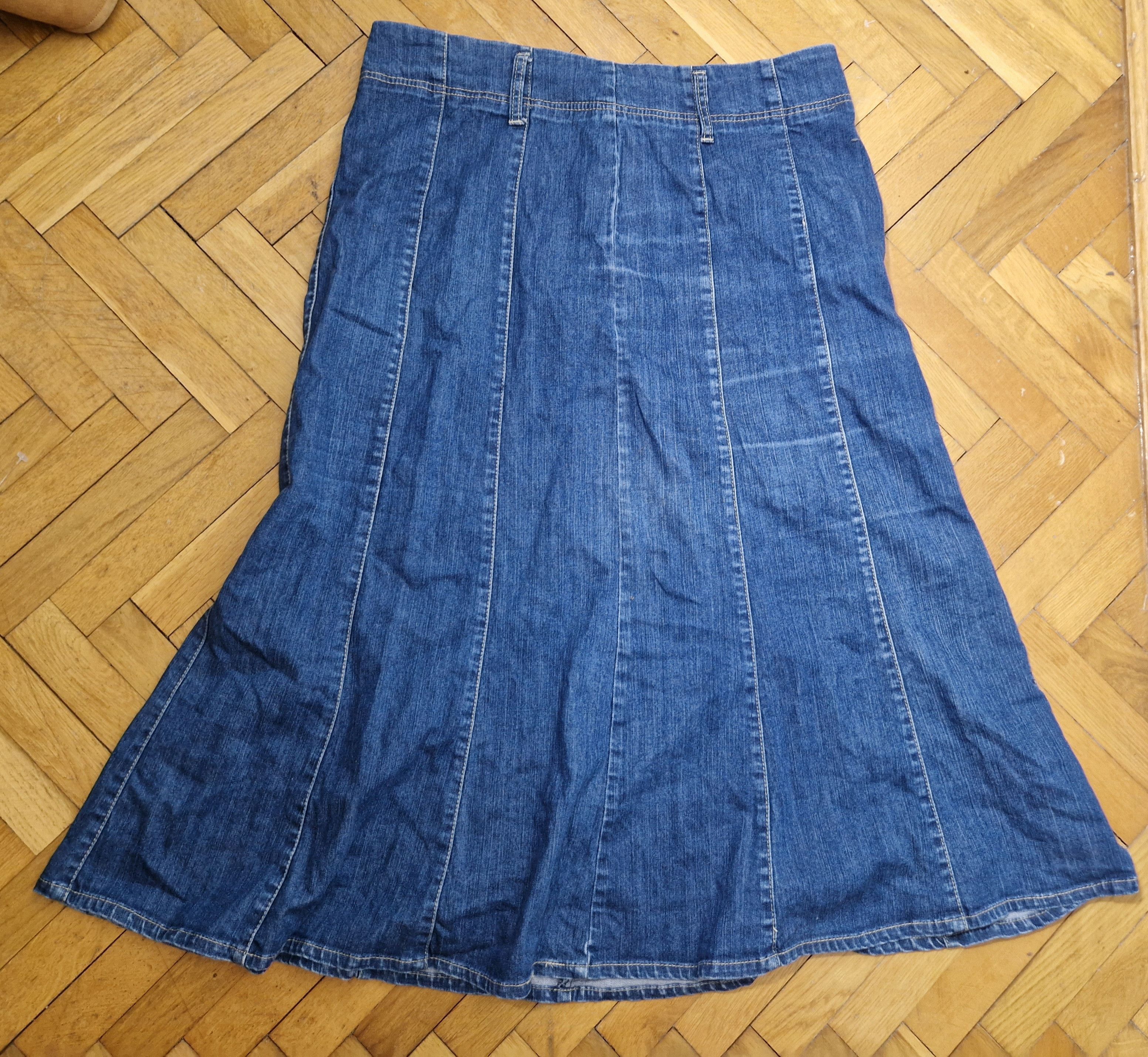 Vintage vintage denim midi / maxi skirt Size 38" / US 16 / IT 52 - 1 Thumbnail