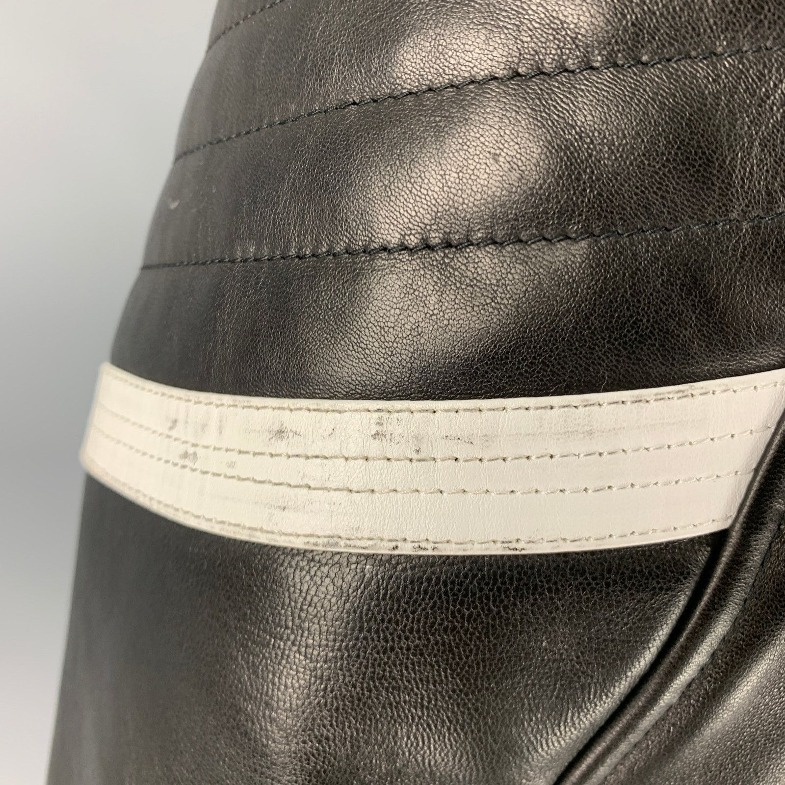Neil Barrett Size M Black White Quilted Leather Zip Up Jacket Size US M / EU 48-50 / 2 - 5 Thumbnail