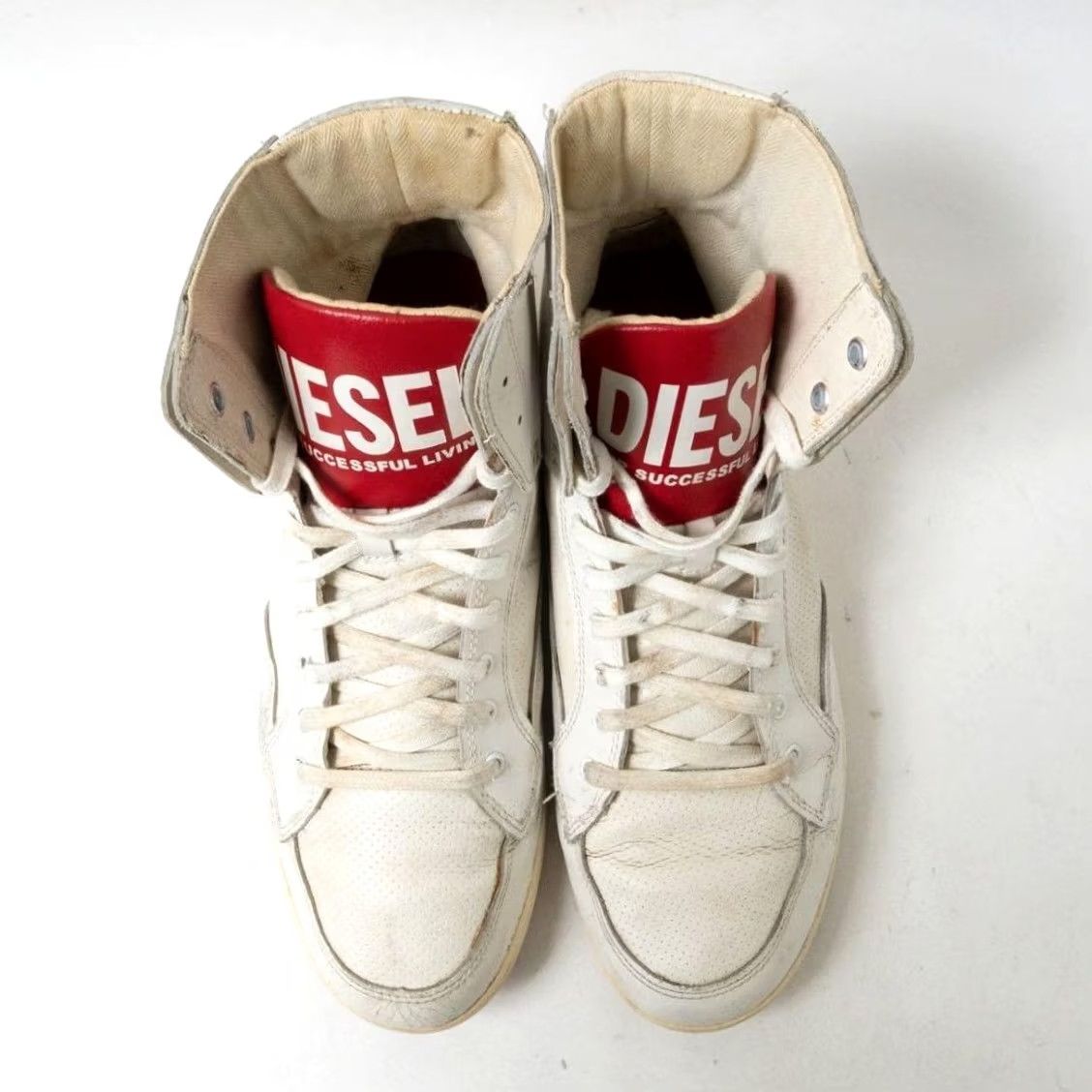 Diesel VINTAGE Diesel Men 10.5US GulliverⅠ White High Cut Luxury Casual City 90s 00s Sneaker Size US 11 / EU 44 - 3 Thumbnail