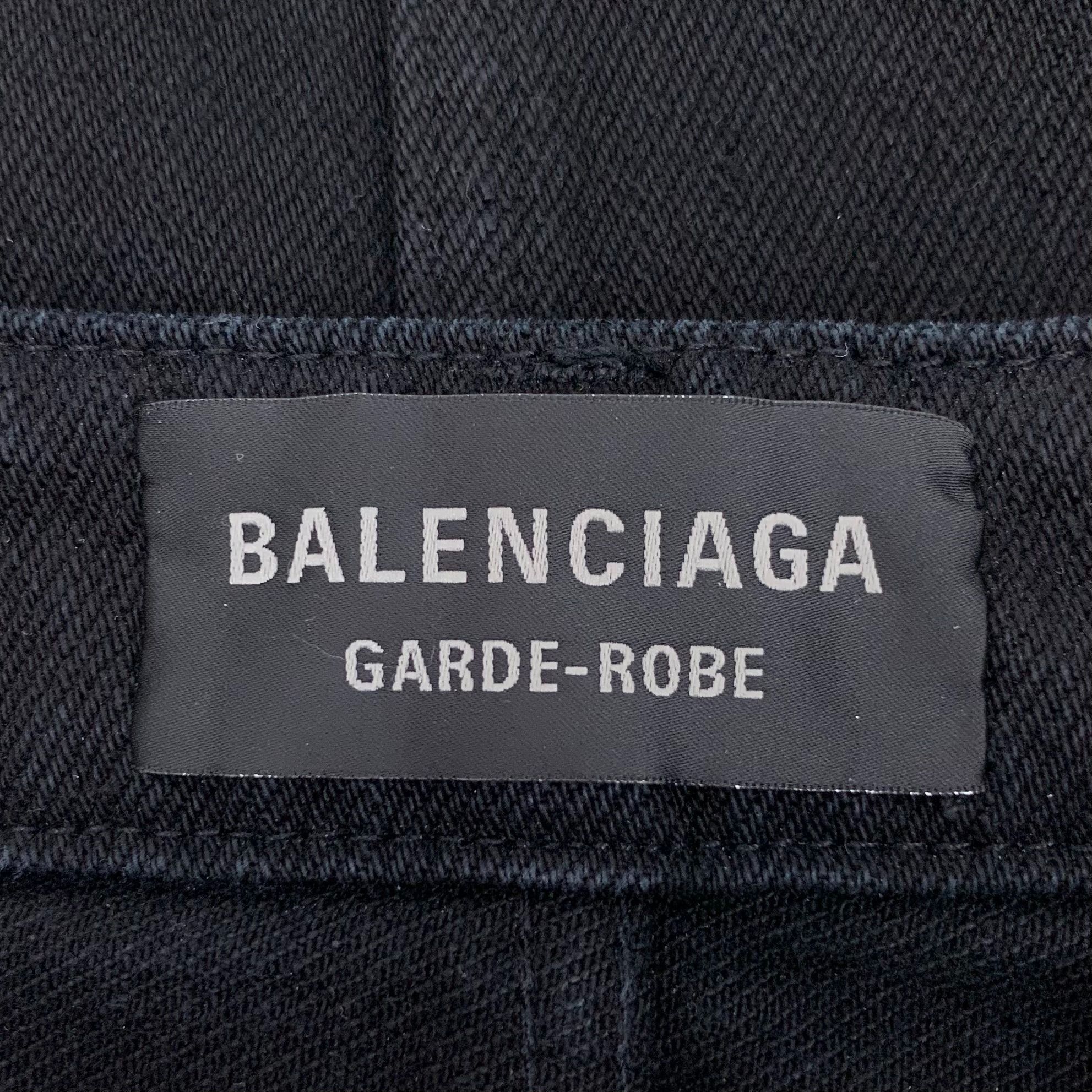 Balenciaga Balenciaga Garde-Robe Black Cotton Short Denim Skirt Casual Size 34" / US 12 / IT 48 - 2 Thumbnail