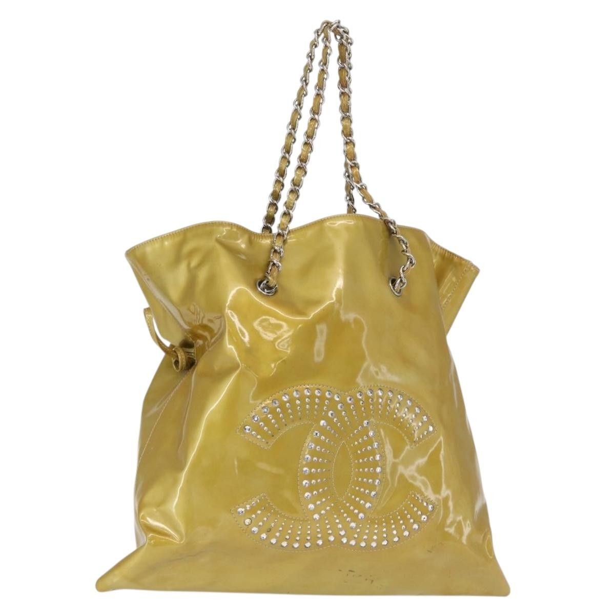 Chanel Coco Mark Chain Tote Bag in Yellow, Women's