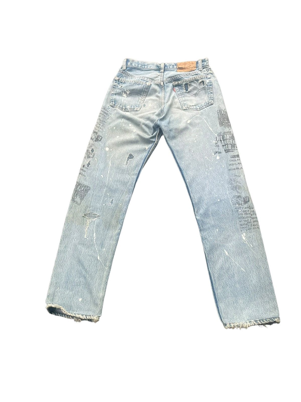 Levi's Vintage 80’s Levis 501 e Usa Distresed Denim Size US 29 - 7 Thumbnail