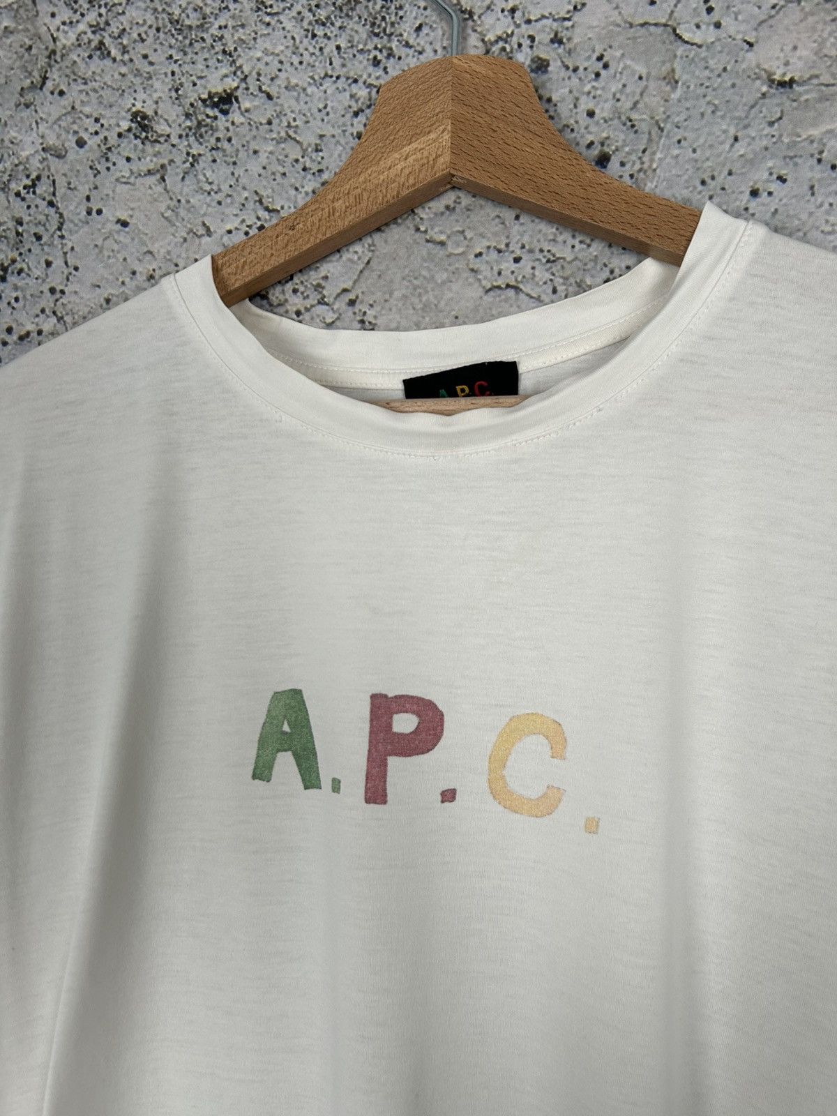 A.P.C. A.P.C. Paris White Logo Graphic Tee Designer Streetwear Hype Size US L / EU 52-54 / 3 - 3 Thumbnail