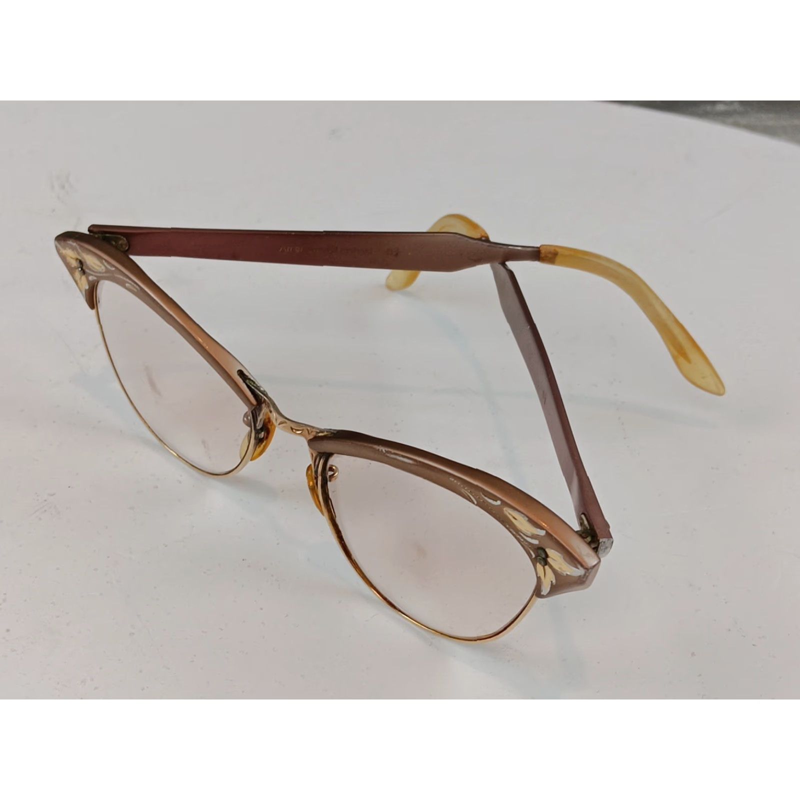 American Optical VINTAGE American Optical Cat Eye Frames Gold 12K Gold Filled Aluminum Women 1950s Retro Size ONE SIZE - 4 Thumbnail