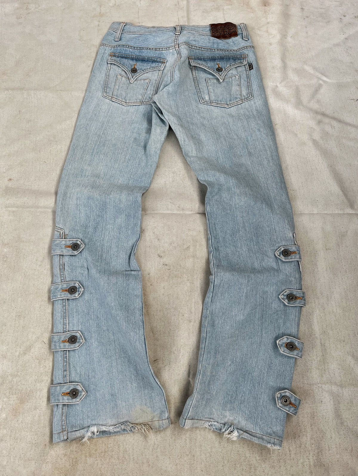 If Six Was Nine × Le Grande Bleu (L.G.B.) × Morgan Homme Morgan Homme Flared Bondage Pants Size US 31 - 3 Thumbnail