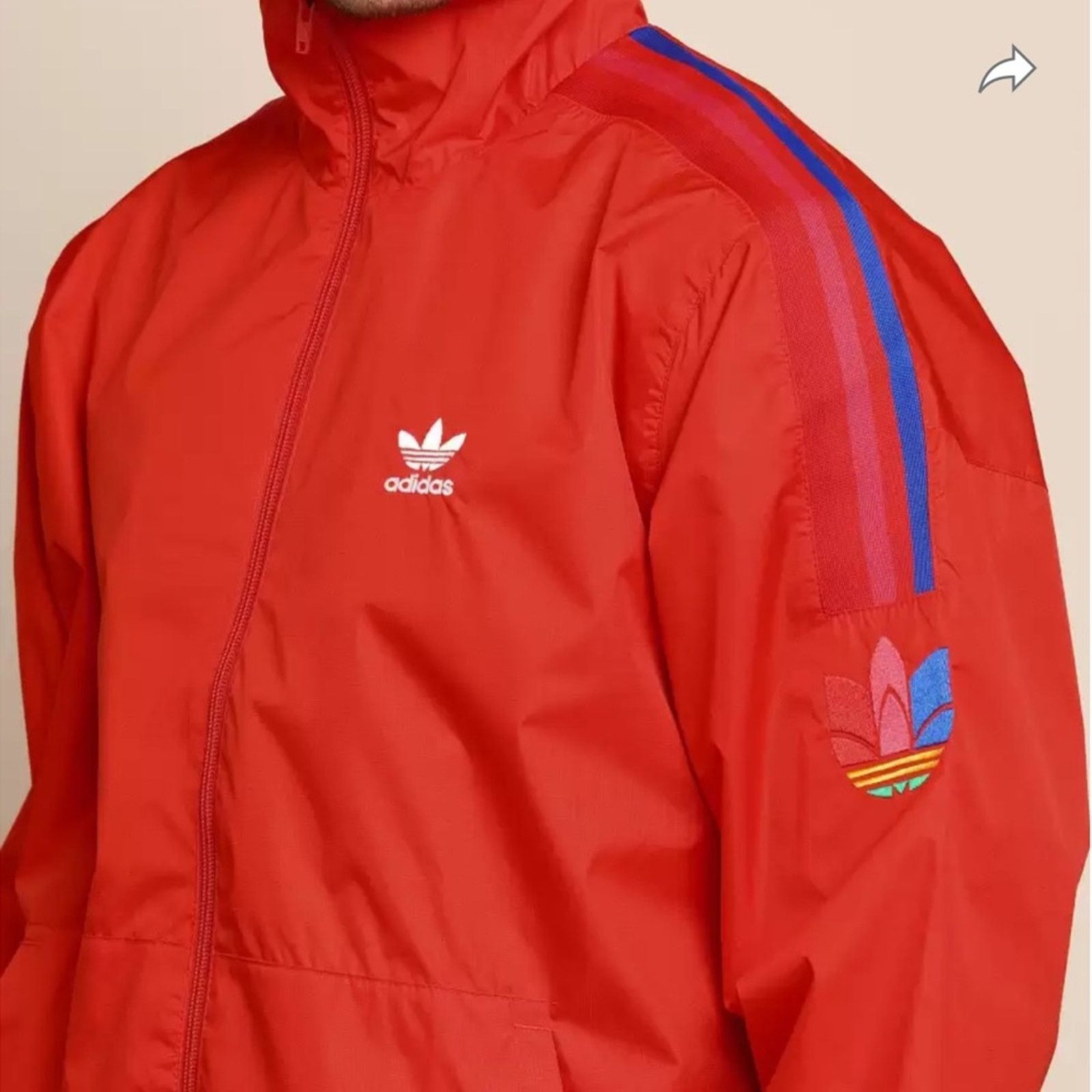 Adidas Adidas 3D Trefoil 3-Stripes Track Jacket Red Rare Size L Size US L / EU 52-54 / 3 - 1 Thumbnail
