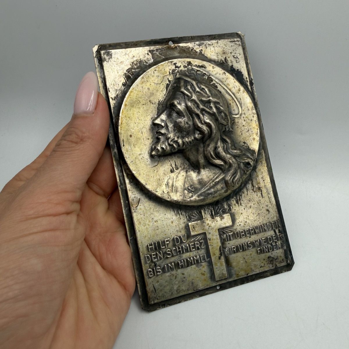 Vintage Vintage German Ecce Homo Jesus Christ Plaque Silver Plated Size ONE SIZE - 2 Thumbnail