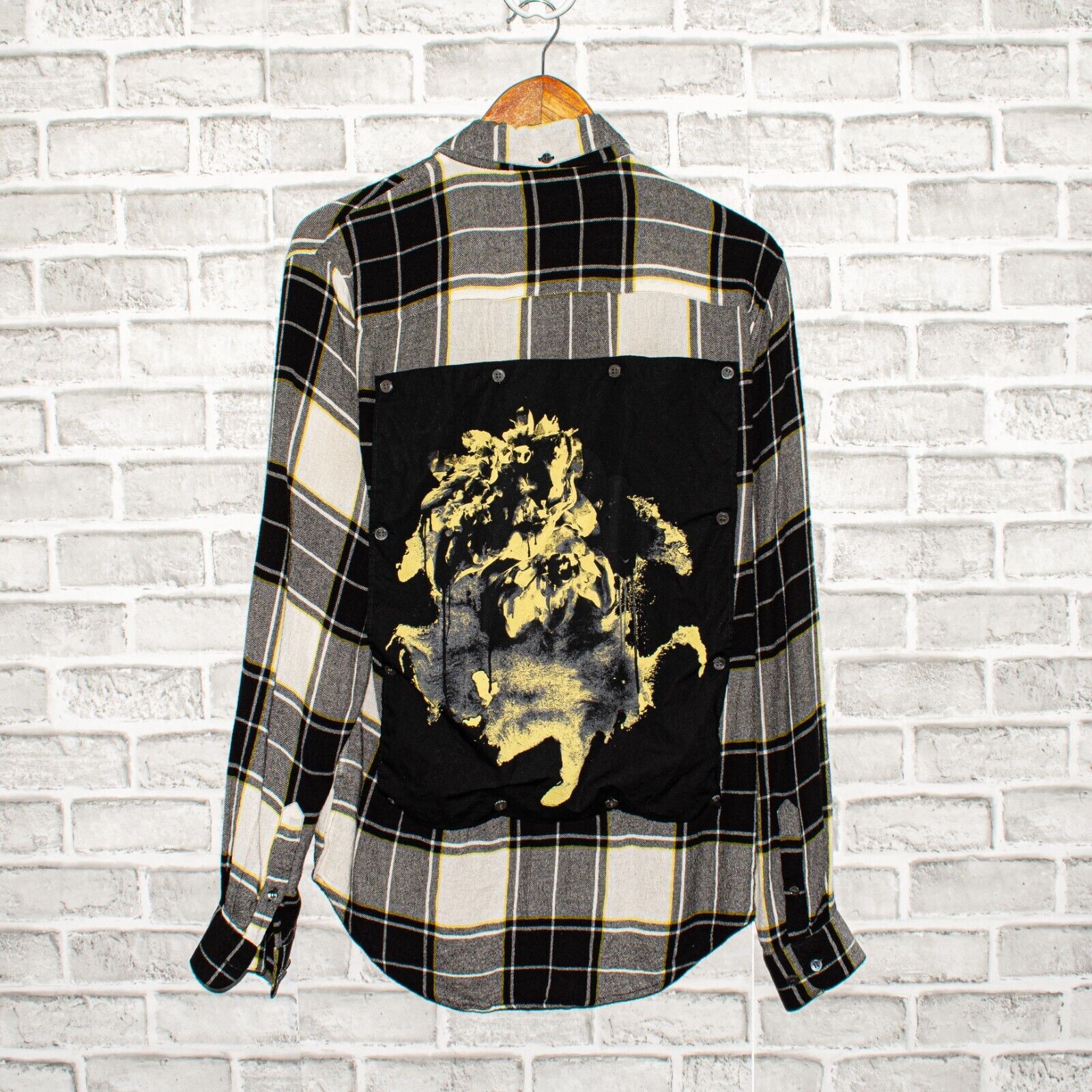 Public School Public School Trin Removable Art Patch Button up Shirt Plaid Size US S / EU 44-46 / 1 - 1 Thumbnail
