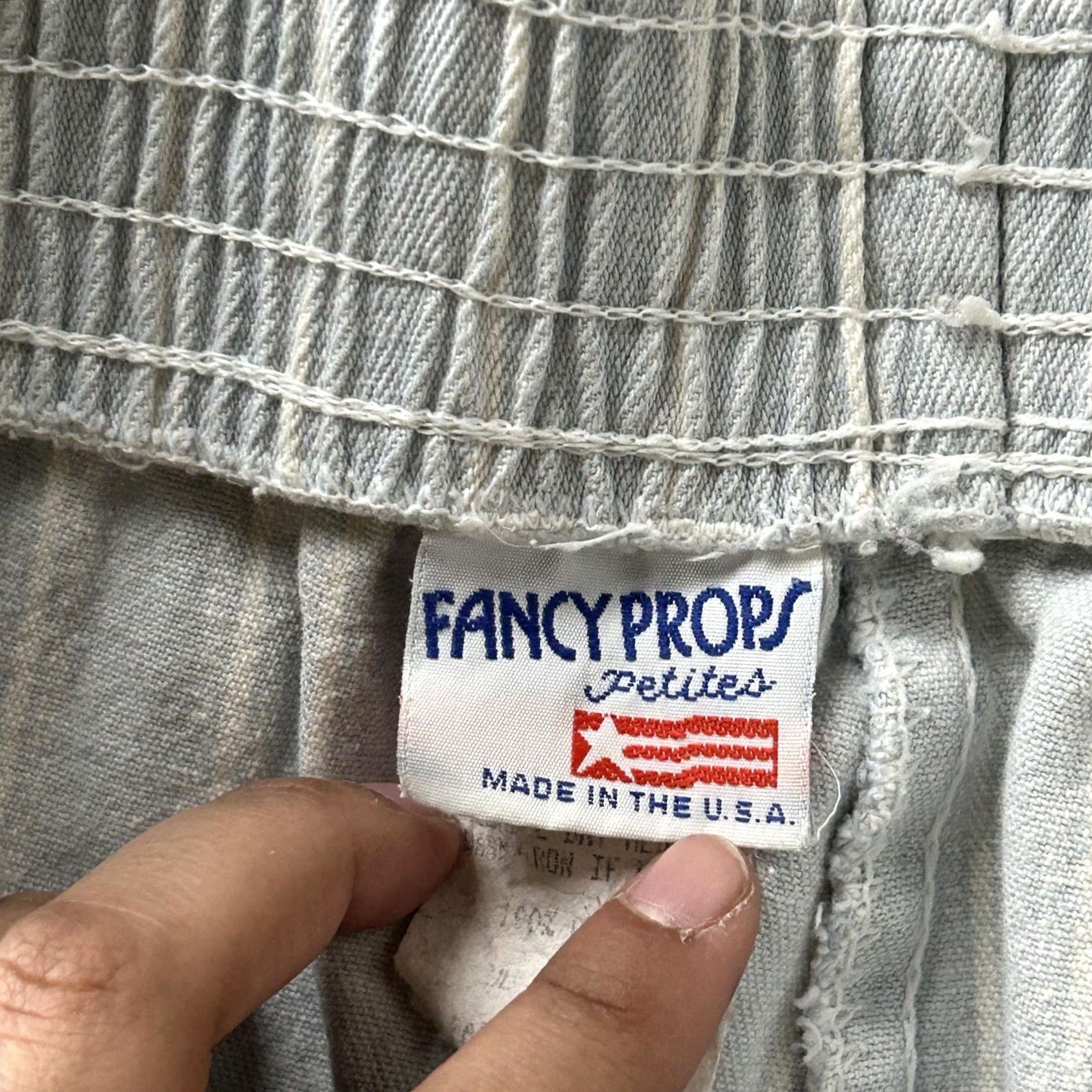 Vintage VINTAGE Fancy Props Sweatpants Womens Small Gray Stripe Elastic Waist USA Pants Size 28" / US 6 / IT 42 - 2 Thumbnail
