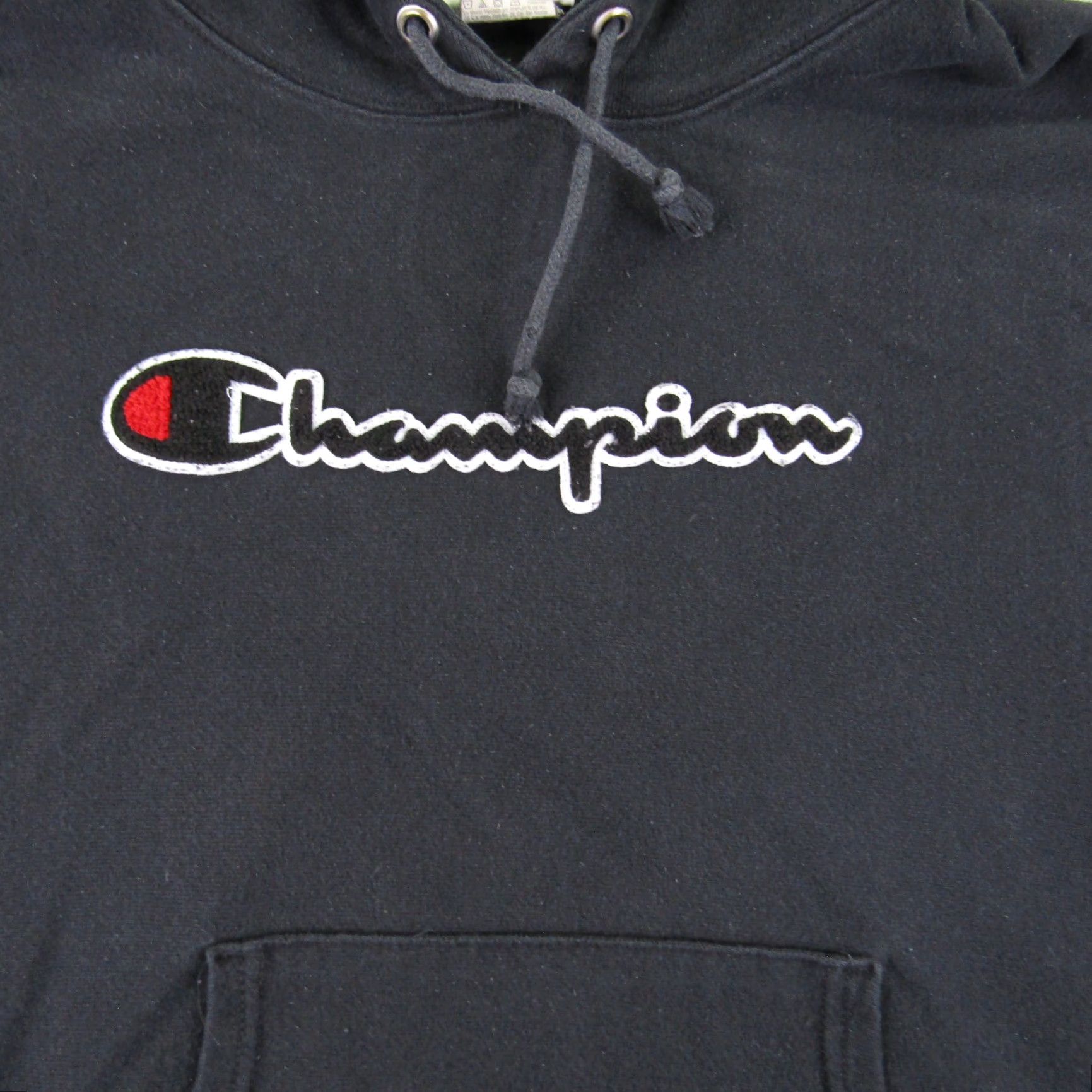 Champion VINTAGE Champion Hoodie Womens Large Pullover Sweater Black Cotton Blend Casual Sports Outdoor Men Size L / US 10 / IT 46 - 6 Thumbnail