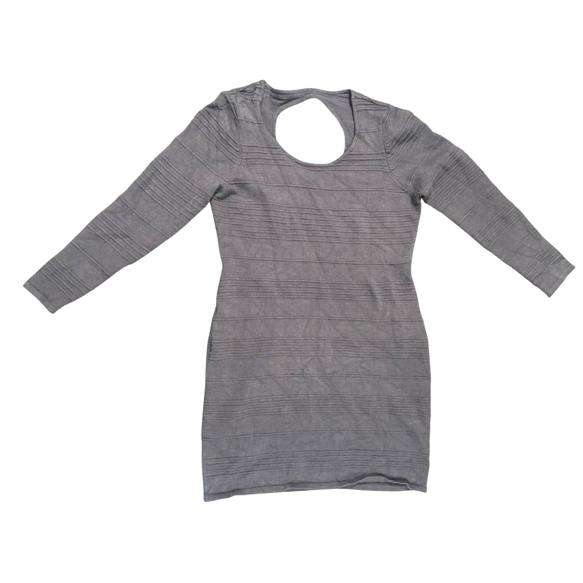 Other Allison Brittney Small Gray Textured Knit Long Sleeve Dress Size S / US 4 / IT 40 - 10 Thumbnail