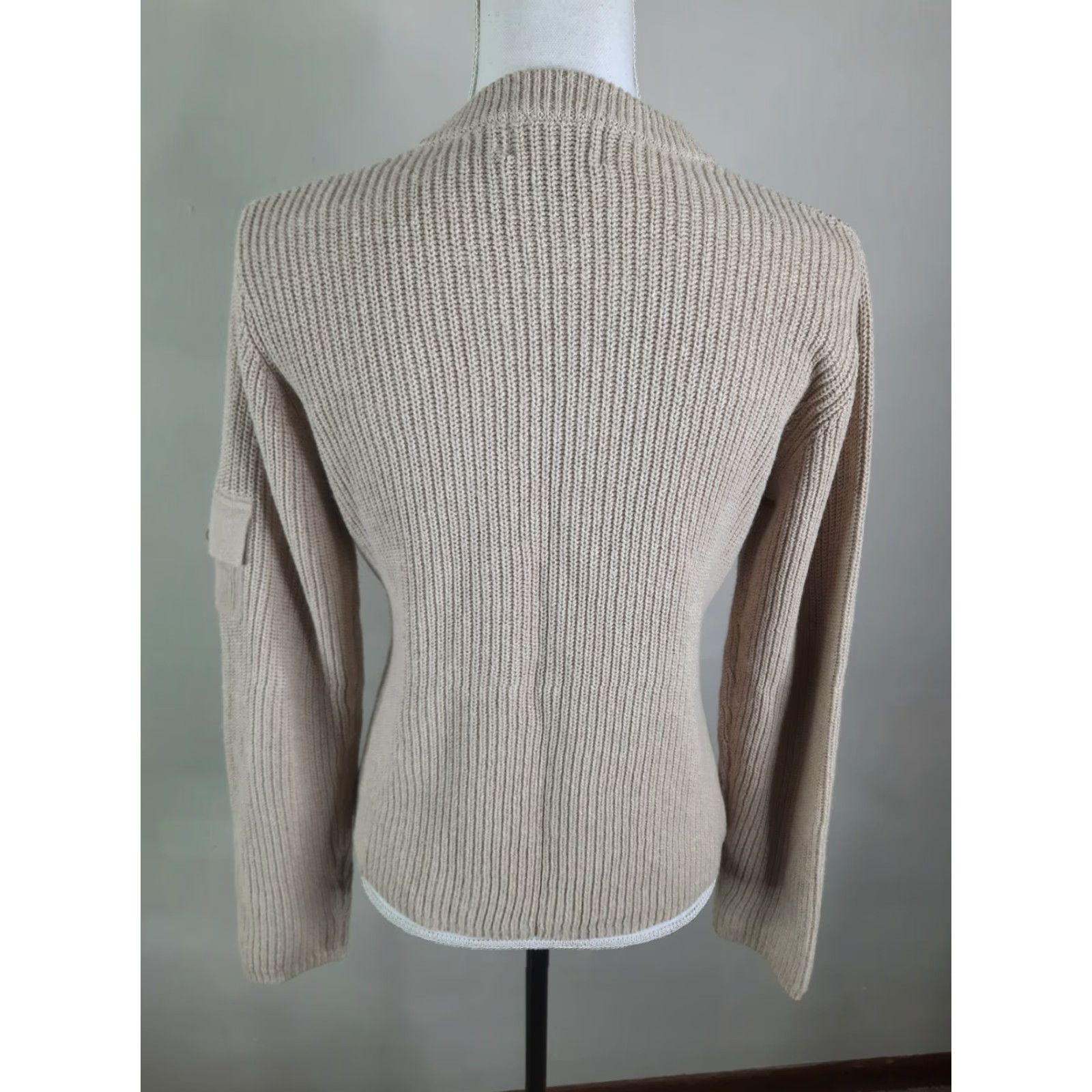 Vintage Woolrich Cardigan Sweater Jacket Full Zip Beige M Womens Woolrich Oat Mix Full Zip Beige S6C Size M / US 6-8 / IT 42-44 - 8 Thumbnail