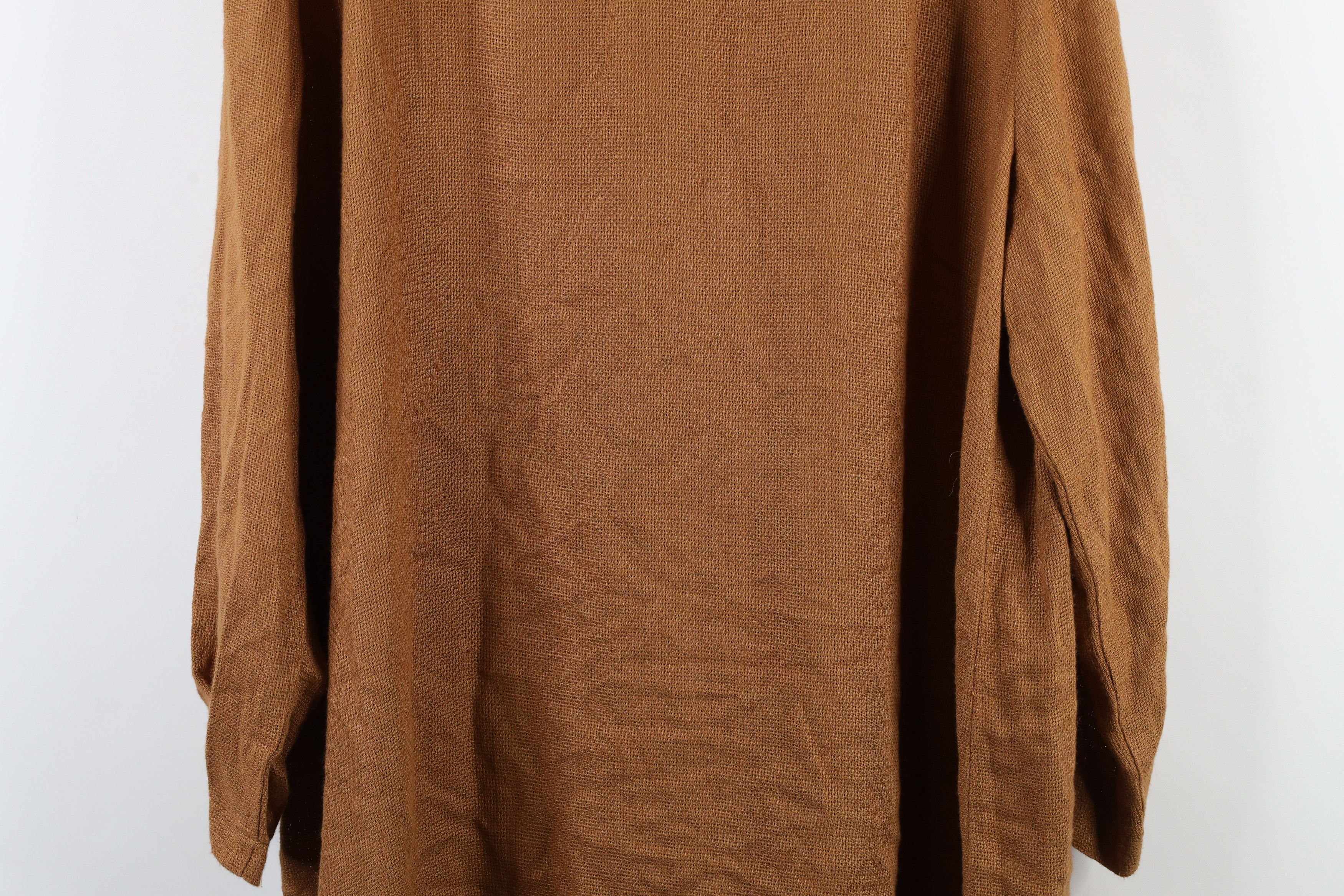 Vintage Vintage 90s Lagenlook Linen Blend Tunic Button Shirt Brown Size XXL / US 16-18 / IT 52-54 - 13 Thumbnail