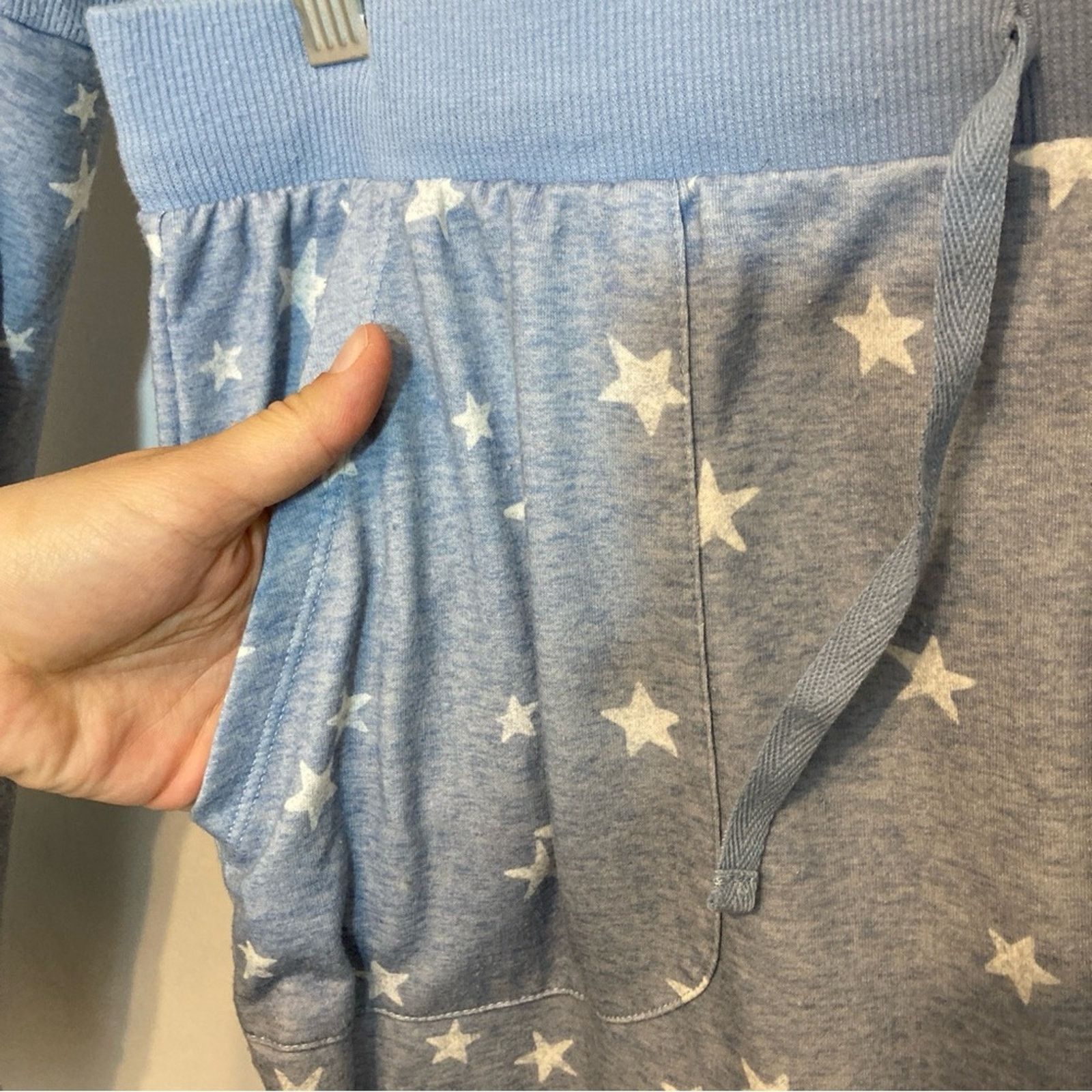 Splendid Splendid Blue White Star Long Sleeve Pajama Cozy Lounge Set Size 34" / US 12 / IT 48 - 8 Thumbnail