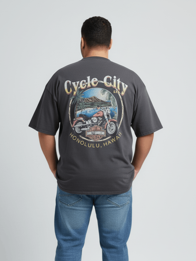 Harley Davidson Harley Davidson Hawaii Rare vintage 90's black faded Size US XXL / EU 58 / 5 - 2 Thumbnail