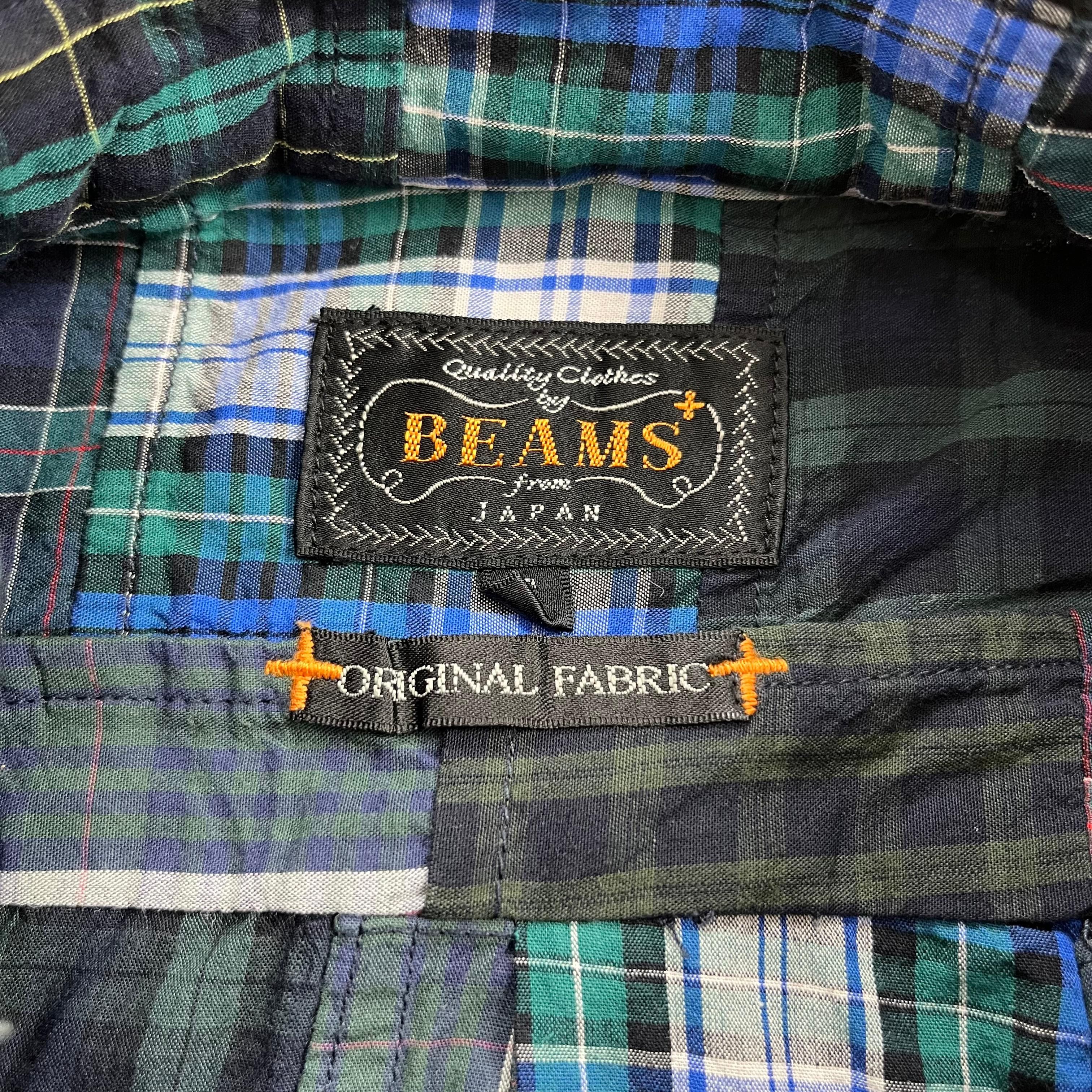 Beams Plus 00's Beams Plus Japanese Brand Patchwork Plaid Long Shirt Size US M / EU 48-50 / 2 - 9 Thumbnail