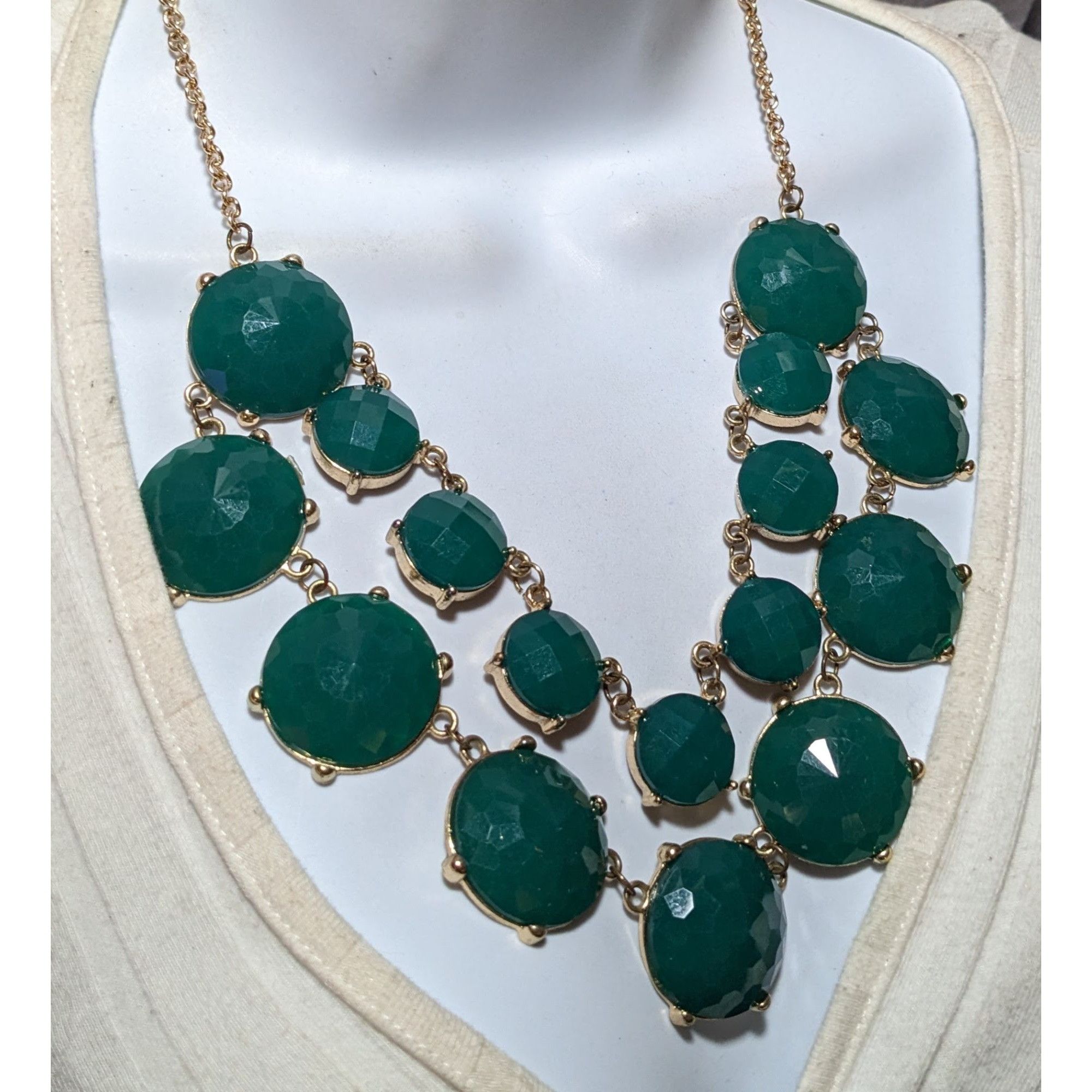 Other Y2K Glam Chunky Green Gemmed Statement Necklace Size ONE SIZE - 6 Thumbnail