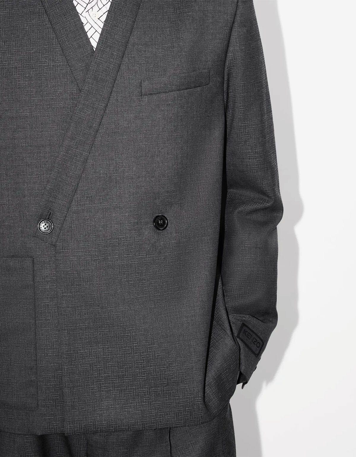 Kenzo KENZO Weave Taupe Wool Jacquard Kimono Jacket SIZE 48 Size US M / EU 48-50 / 2 - 6 Thumbnail