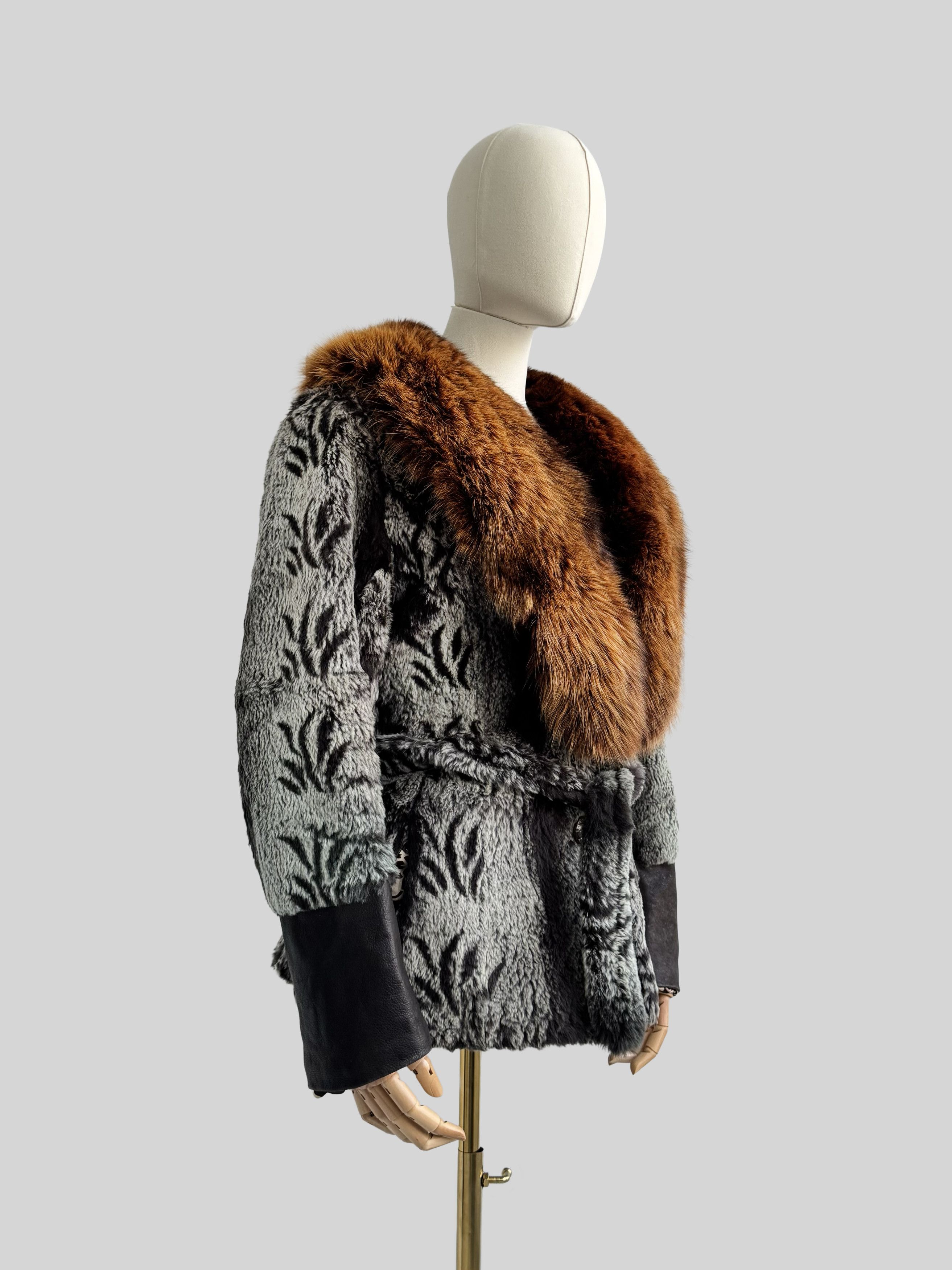 Japanese Brand Vintage Real Fur Jacket With Belt (D15) Size S / US 4 / IT 40 - 2 Thumbnail