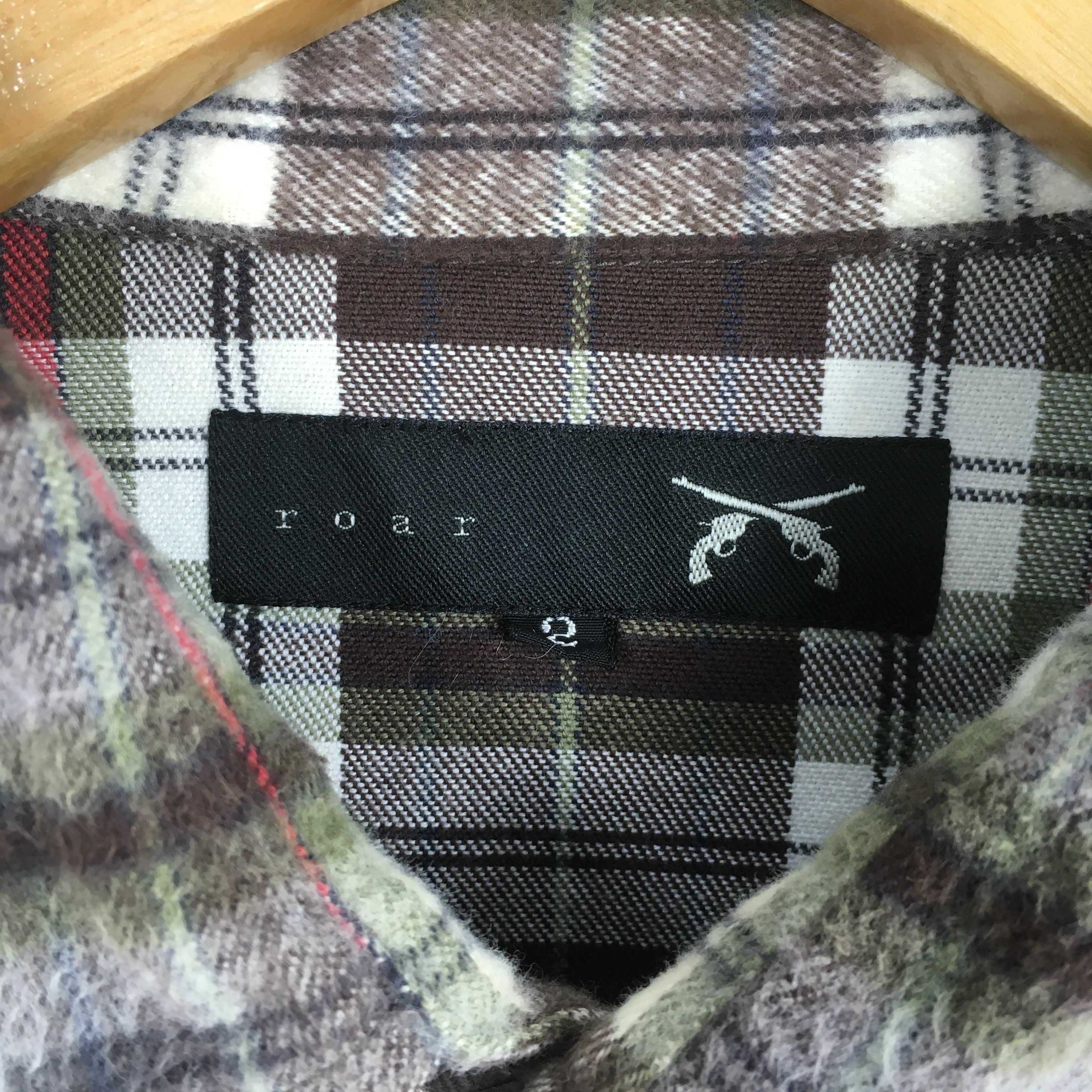 Vintage Vintage Roar Japanese Designer Brown Checkered Flannel Shirt Size US S / EU 44-46 / 1 - 5 Thumbnail