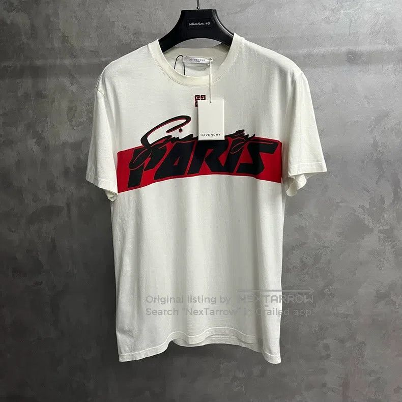 Givenchy Givenchy White Solid Pattern Printed Short Sleeve T-Shirt Size US L / EU 52-54 / 3 - 1 Thumbnail