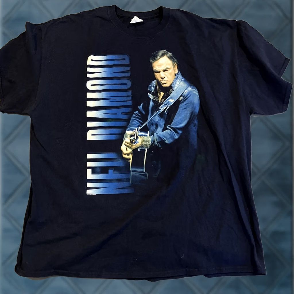 Gildan Awesome - Neil Diamond - 2015 World Tour - Double Sided Shirt - Mens XXL Size US XXL / EU 58 / 5 - 1 Thumbnail