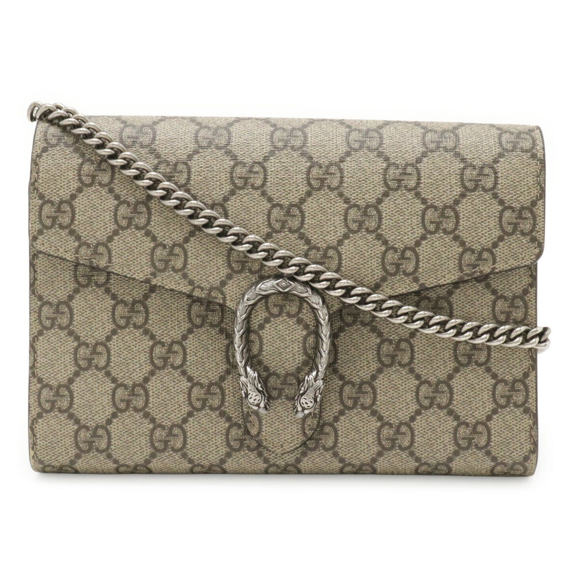 Gucci GUCCI Dionysus GG Supreme Wallet Chain Shoulder Bag Pouch Clutch Beige 401231 Size ONE SIZE - 1 Thumbnail