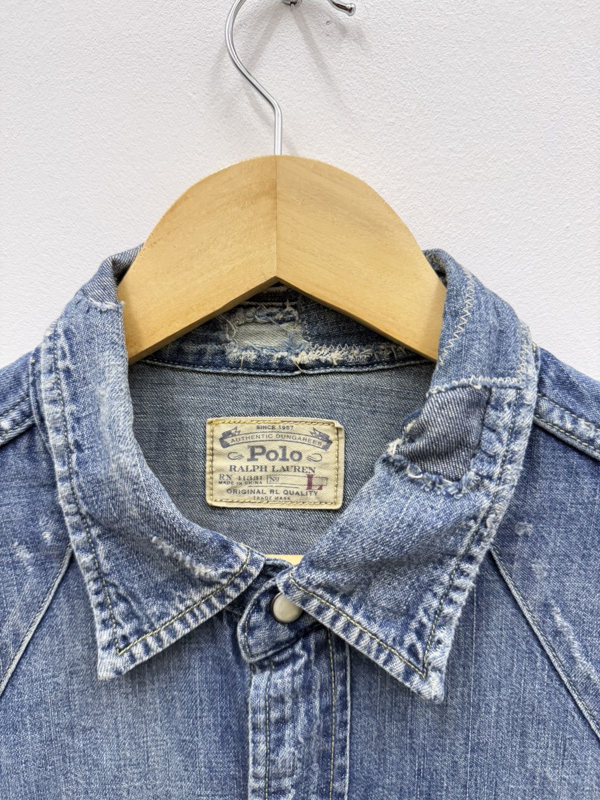 RRL Ralph Lauren Ralph Lauren RRL Distressed Cowboy Shirt Size US L / EU 52-54 / 3 - 8 Thumbnail