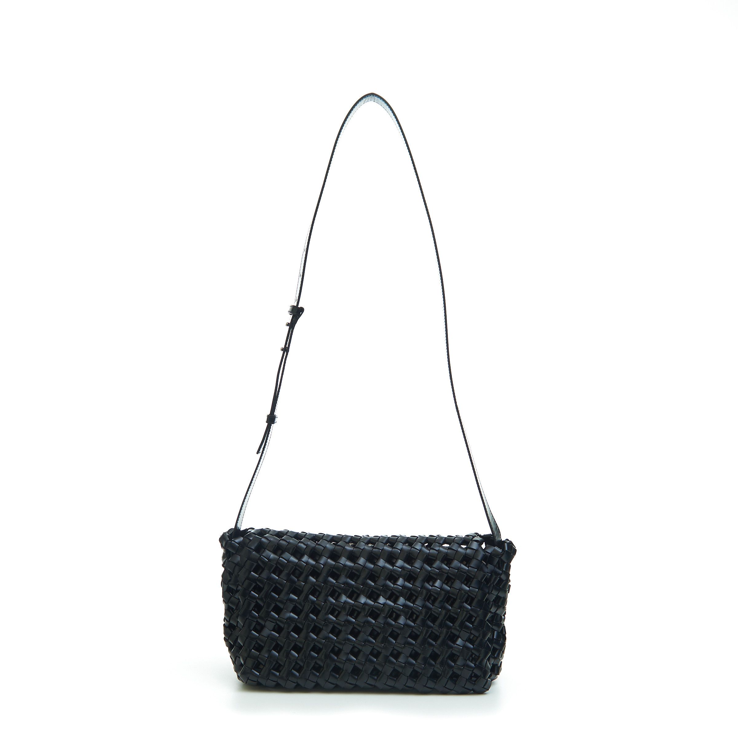 Bottega Veneta BV WINDOW Crossbody Bag in Black Woven Crochet Leather Size ONE SIZE - 10 Thumbnail