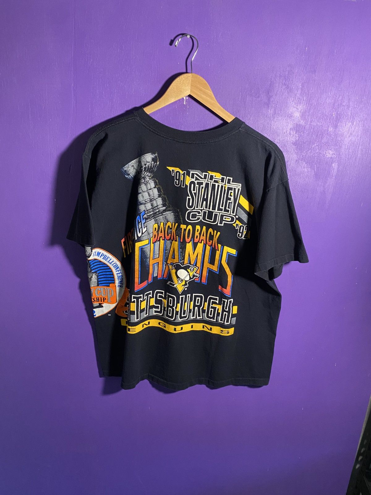 Salem Sportswear Vintage 1991/92 Salem Pittsburgh penguins AOP t-shirt Size US XL / EU 56 / 4 - 2 Thumbnail