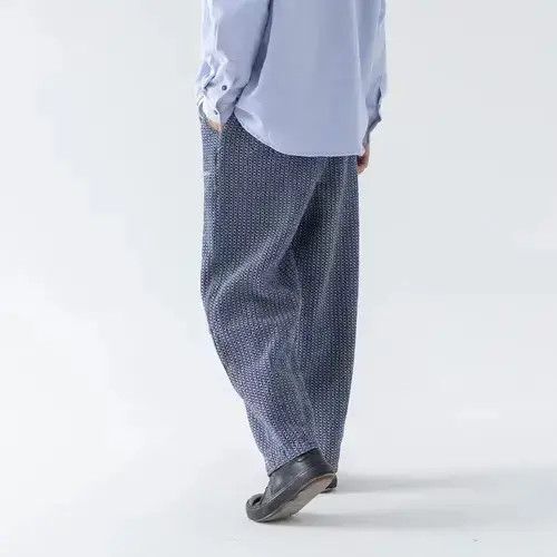 Japanese Brand 20AW Indigo Union Japan Blue Denim Sashiko Carrot Pants Size US 32 / EU 48 - 4 Thumbnail