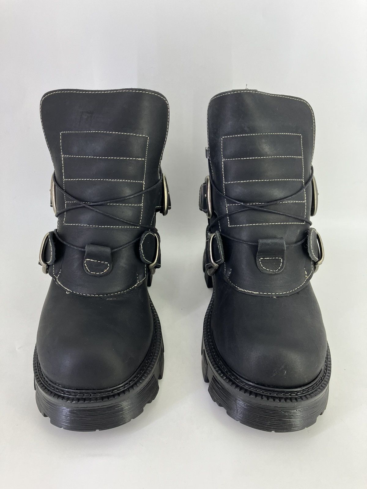 Vintage D’Estaka genuine leather chunky platform ankle boots 90s 00s Size US 10 / EU 43 - 3 Thumbnail