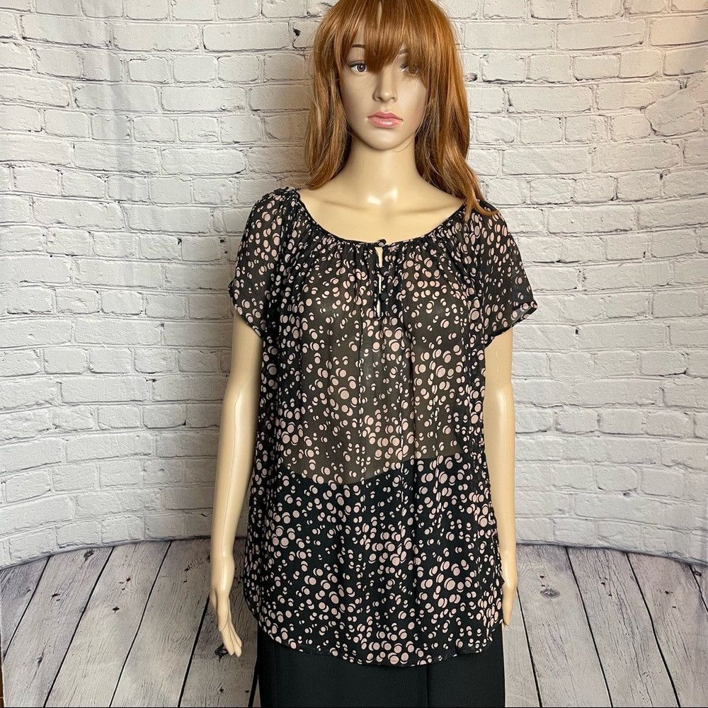 Other Winter Kate Silk Blouse Brown Beige Polka Dots Size L Size L / US 10 / IT 46 - 2 Thumbnail