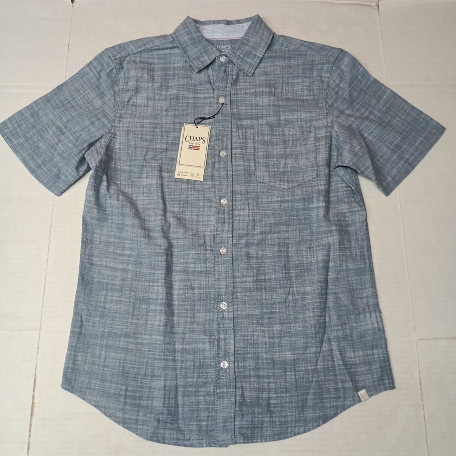 Chaps Chaps Seacoast Wash Chambray Woven Shirt Men's S Blue Shadow Size US S / EU 44-46 / 1 - 1 Thumbnail