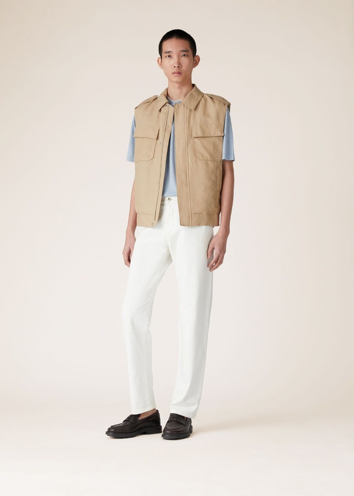 Loro Piana o1srvl11e1224 Tropical Linen Nevado Vest in Light Beige Size US M / EU 48-50 / 2 - 3 Thumbnail