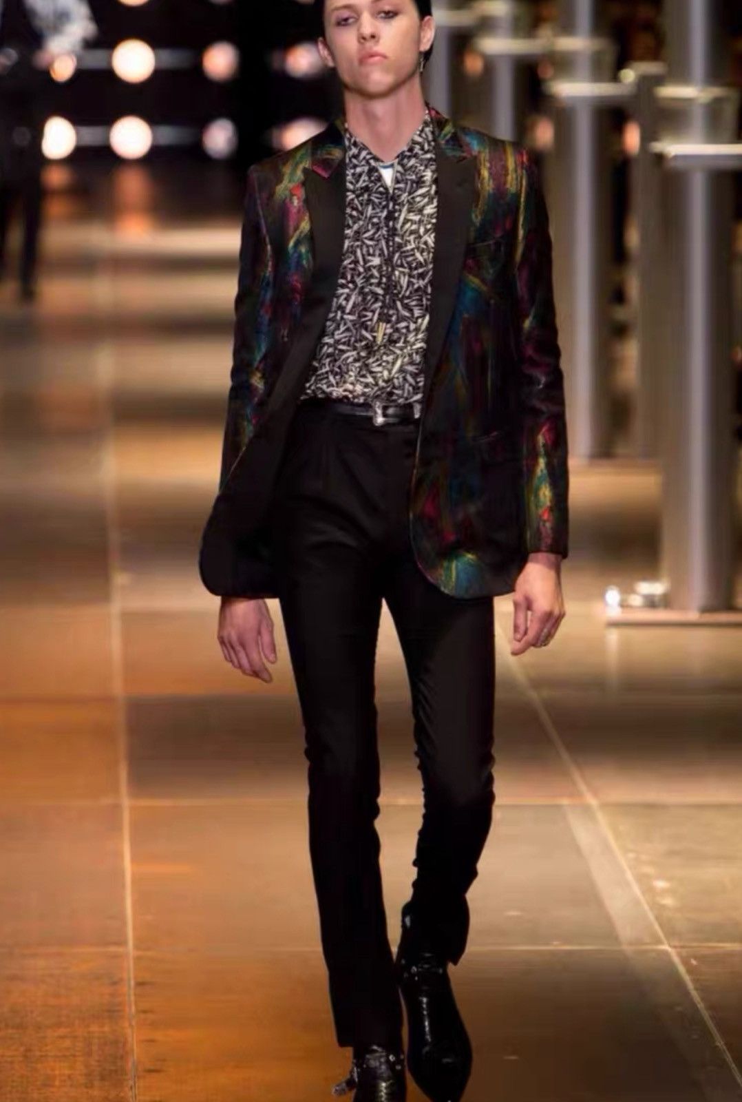 Saint Laurent Paris Saint Laurent SLP 2014SS Runway Oil Painting Suit Size 46S - 6 Thumbnail